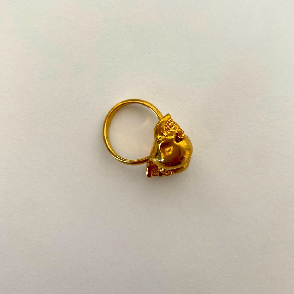Alexander McQueen Double Skull Ring, size adjustable